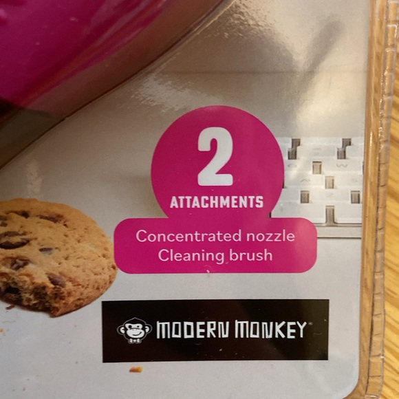 NWT USB Crumb Catcher Desktop Vacuum Modern Monkey-Pink - Picture 4 of 4